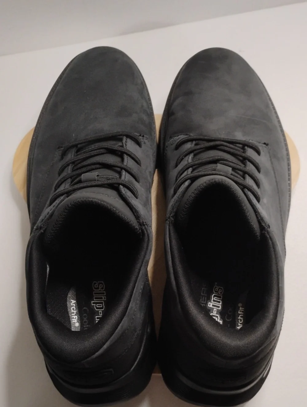 Skechers Men's Black Lace-Up Slip-Resistant Athletic Shoes